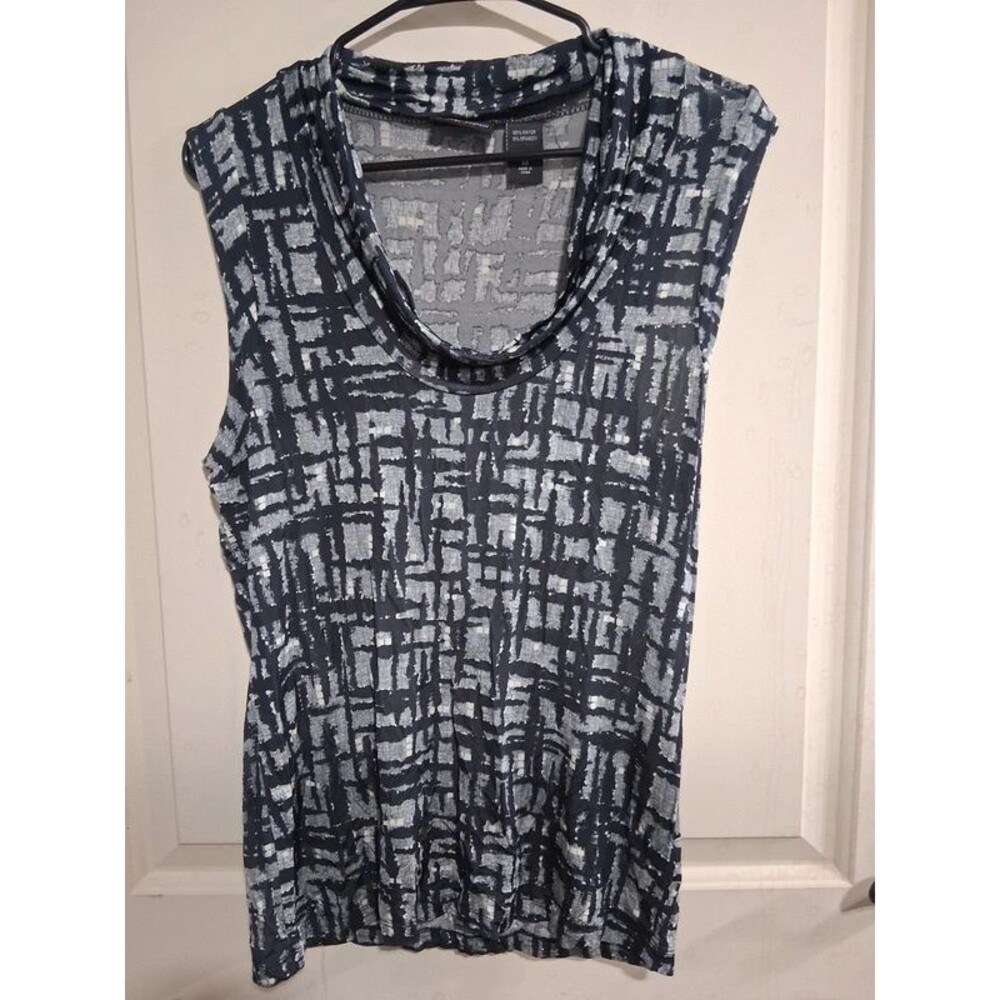 New York and Company Women's Sleeveless Cowl Neck Top Size Medium Abstract Print